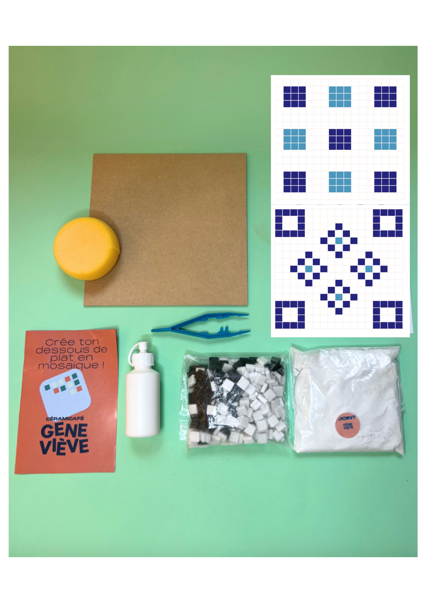 Box dessous de plat en mosaïque