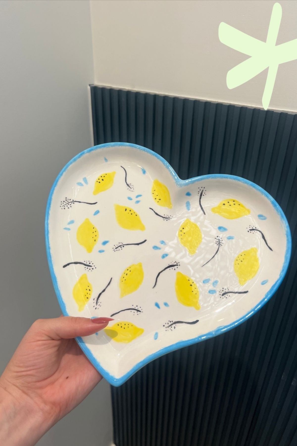 Céramique à décorer - Grande Assiette coeur
