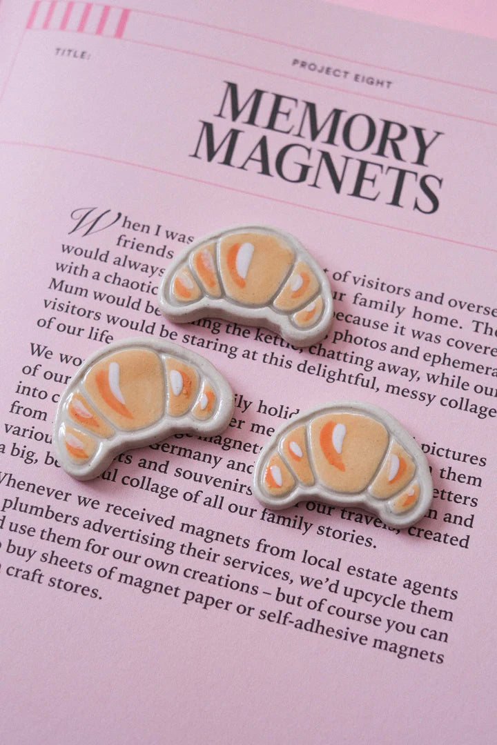 Lot de 3 magnets Croissants Bleu Clémentine 🥐