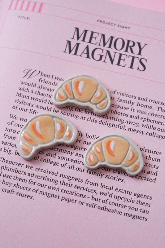 Lot de 3 magnets Croissants Bleu Clémentine 🥐