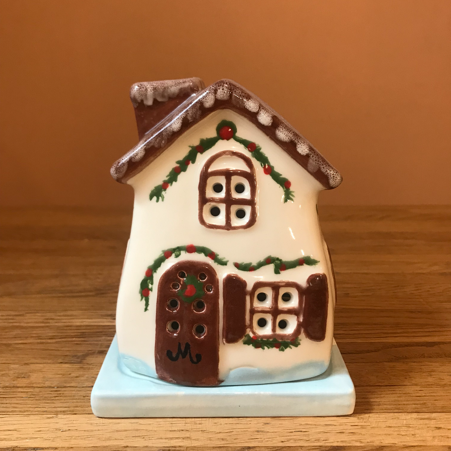 Céramique à décorer - Photophore maison de Noël