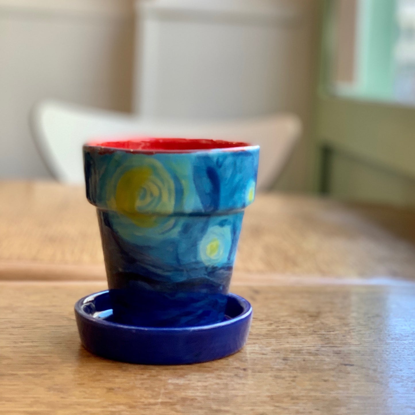 Ceramic to decorate - Flower pot and its bowl