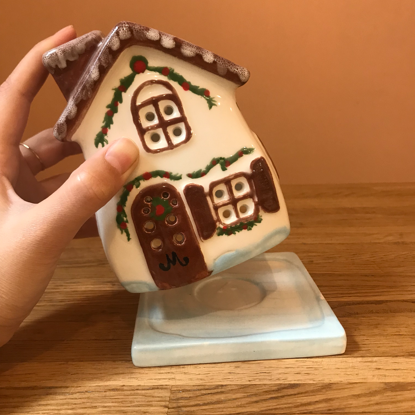 Ceramic to decorate - Homemade Christmas tealight holder